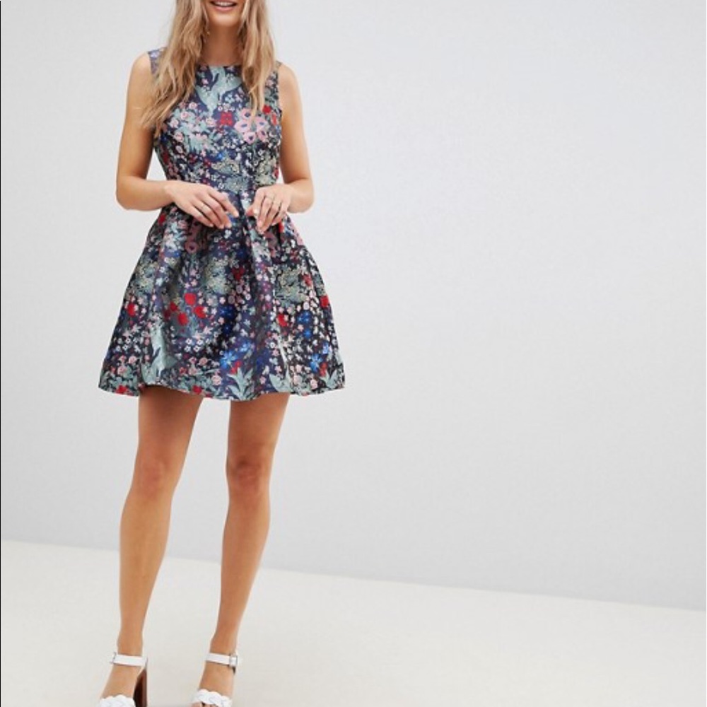 ASOS Lavand Floral Jacquard Skater dress